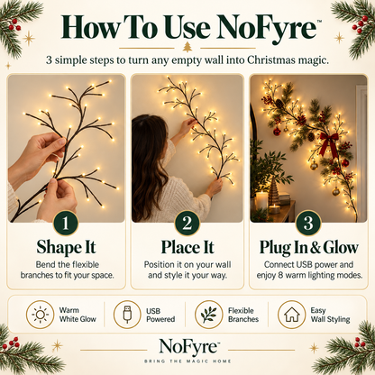 NoFyre LumaBranch™ — Flexible Warm White Wall Lights