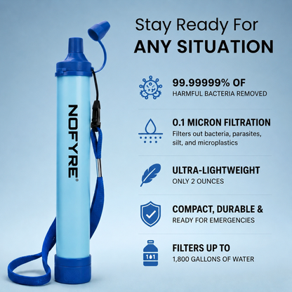 NOFYRE™ Emergency Water Filter Straw (400 gal)